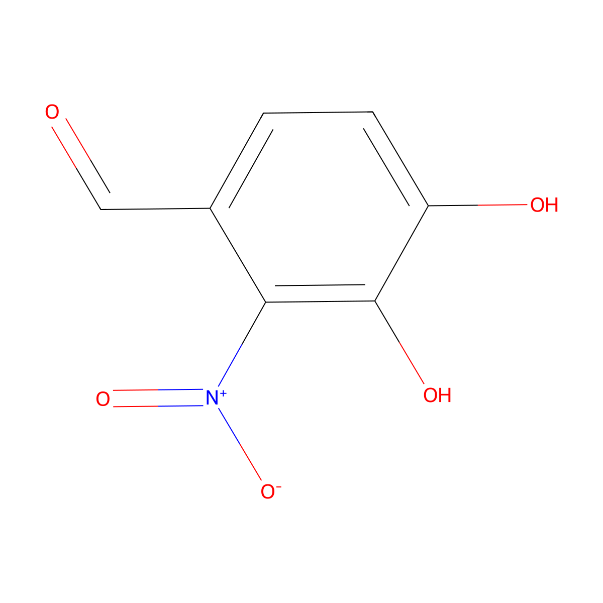 3,4-Dihydroxy-2-nitrobenzaldehyde molecular structure, CAS 50545-37-4
