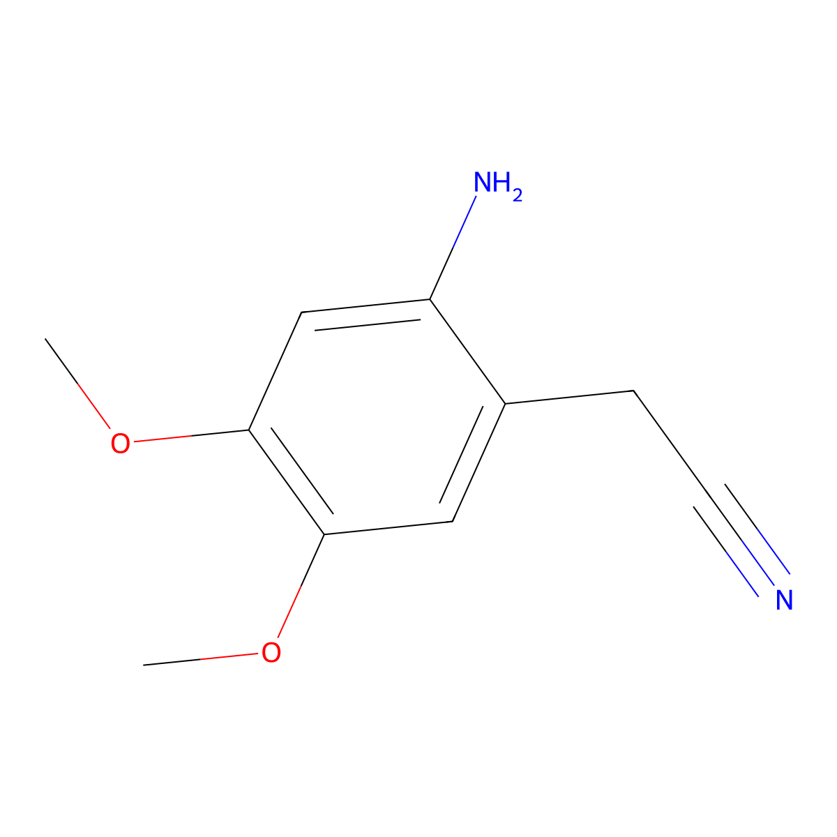 2-(2-Amino-4,5-dimethoxyphenyl)acetonitrile molecular structure, CAS 50546-80-0
