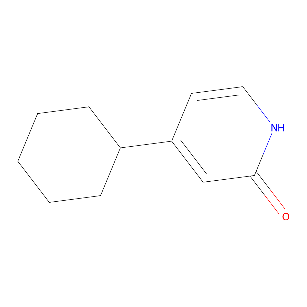 2-Hydroxy-4-(cyclohexyl)pyridine molecular structure, CAS 50549-32-1