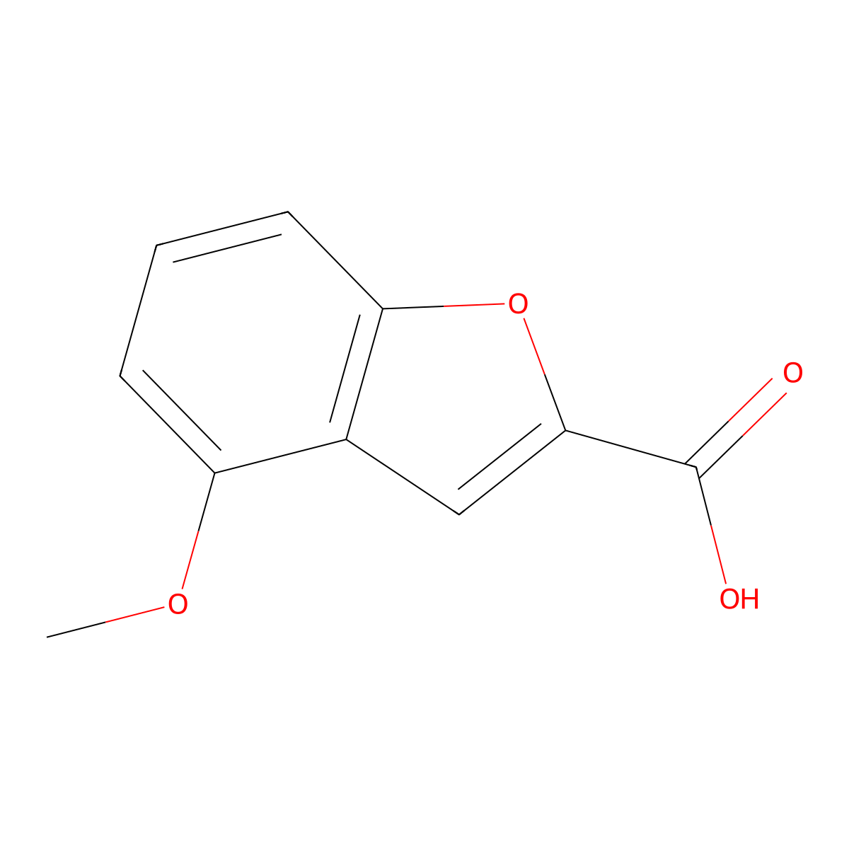4-Methoxy-1-benzofuran-2-carboxylic acid molecular structure, CAS 50551-59-2