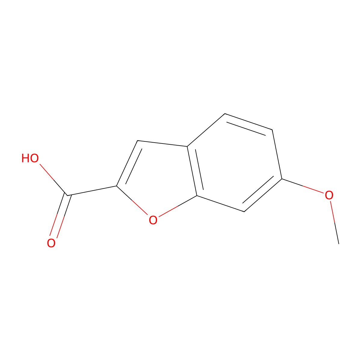 6-Methoxy-1-benzofuran-2-carboxylic acid molecular structure, CAS 50551-61-6