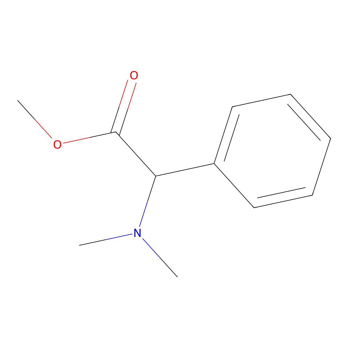 Methyl 2-(dimethylamino)-2-phenylacetate molecular structure, CAS 50552-43-7
