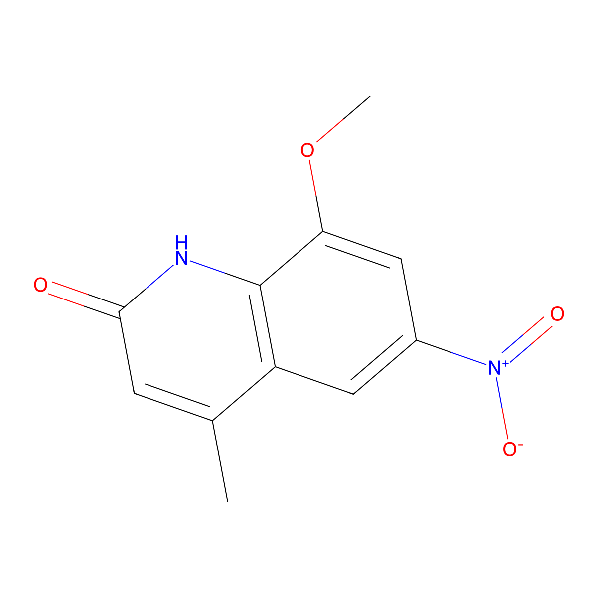 8-Methoxy-4-methyl-6-nitroquinolin-2(1h)-one molecular structure, CAS 50553-66-7