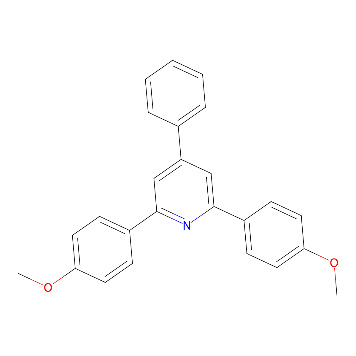 2,6-Bis(4-methoxyphenyl)-4-phenylpyridine molecular structure, CAS 50553-98-5