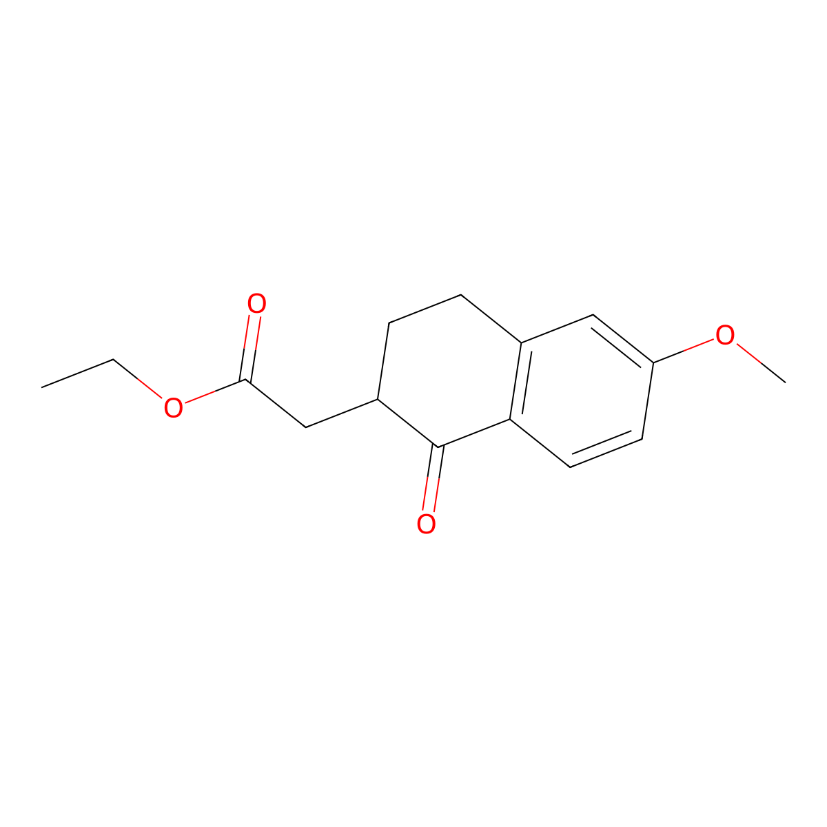 Ethyl 2-(6-methoxy-1-oxo-1,2,3,4-tetrahydronaphthalen-2-yl)acetate molecular structure, CAS 50558-96-8