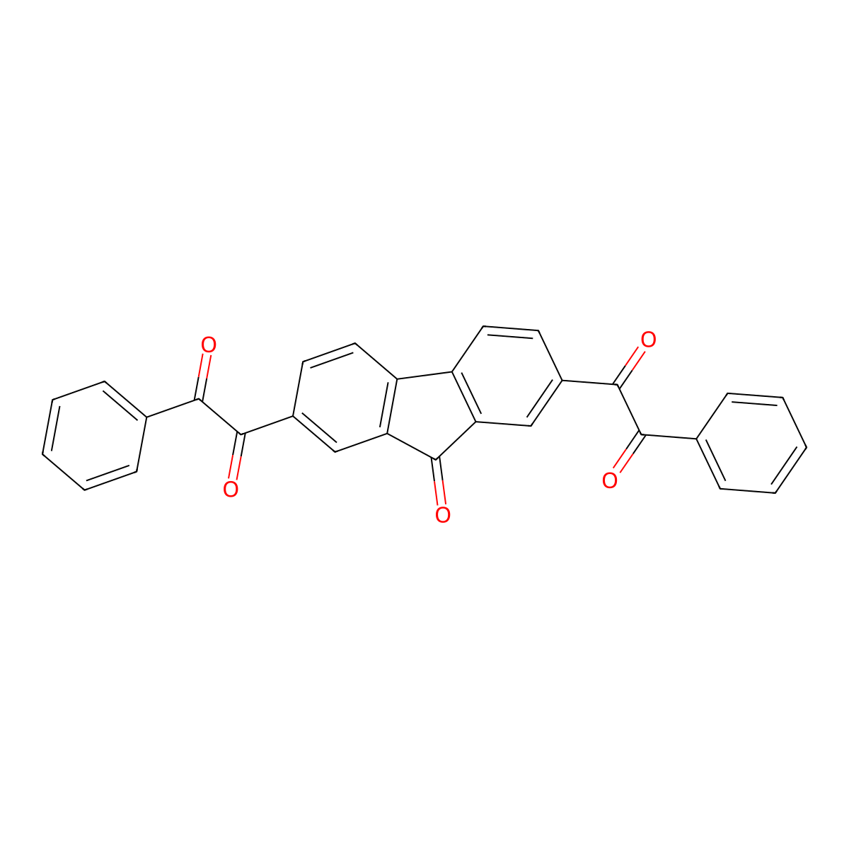 Ethanedione, 1,1'-(9-oxo-9H-fluorene-2,7-diyl)bis[2-phenyl- molecular structure, CAS 50559-10-9