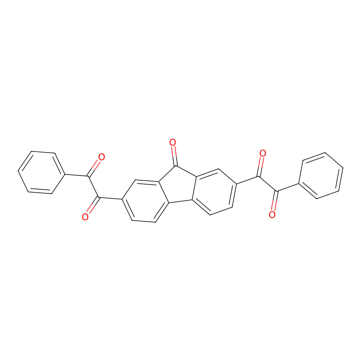 Ethanedione, 1,1'-(9-oxo-9H-fluorene-2,7-diyl)bis[2-phenyl- molecular structure, CAS 50559-10-9