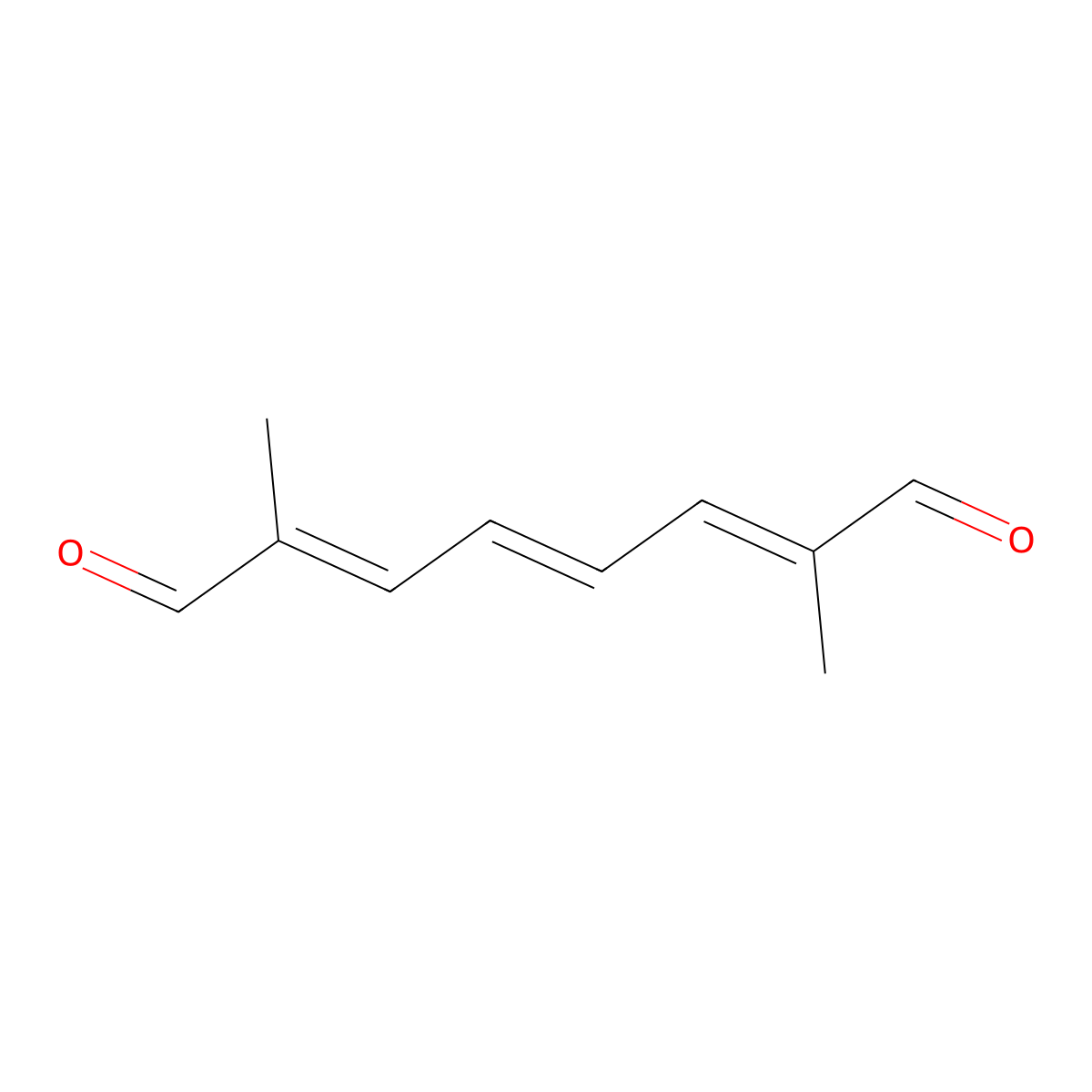 (2E,4E,6E)-2,7-Dimethyl-2,4,6-octatrienedial molecular structure, CAS 5056-17-7