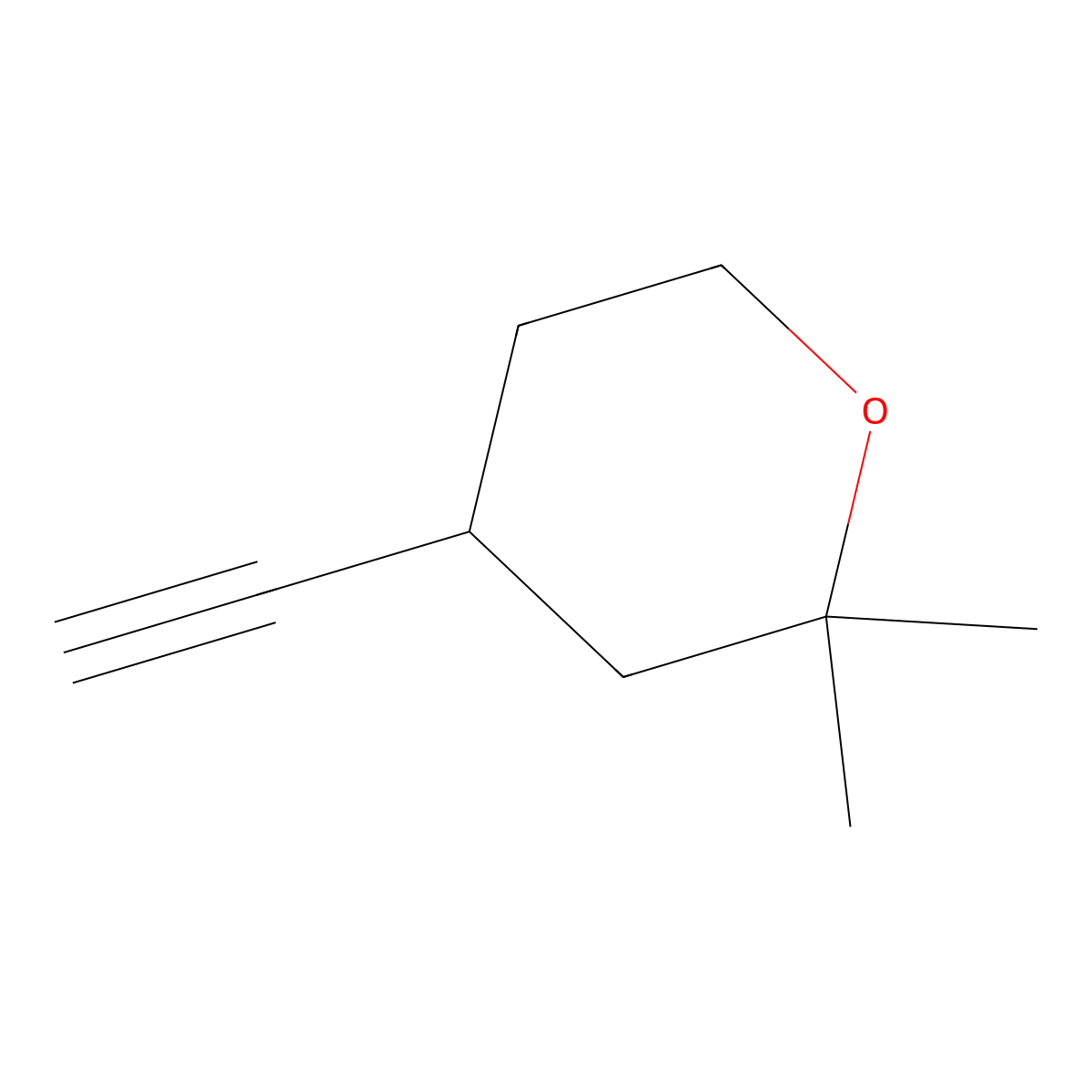 4-Ethynyl-2,2-dimethyloxane molecular structure, CAS 50561-08-5