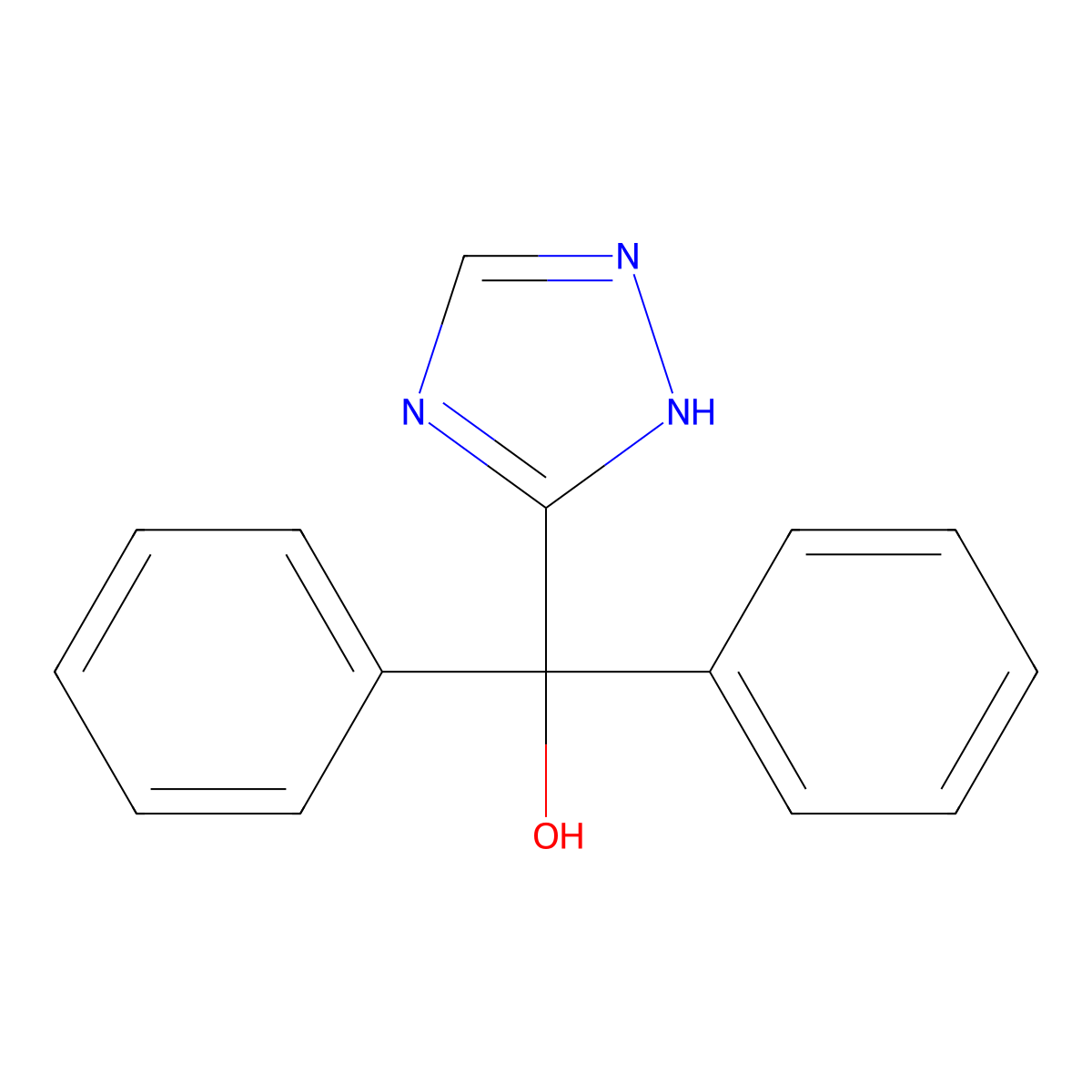 diphenyl(1H-1,2,4-triazol-5-yl)methanol molecular structure, CAS 50561-48-3