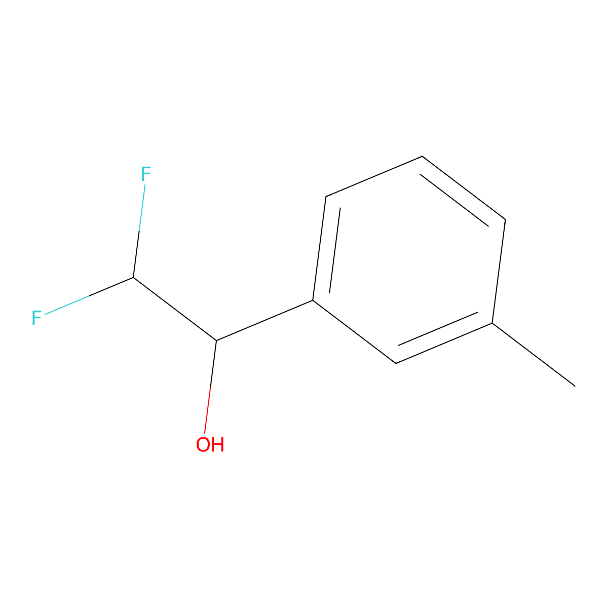 2,2-Difluoro-1-(3-methylphenyl)ethan-1-ol molecular structure, CAS 50562-12-4
