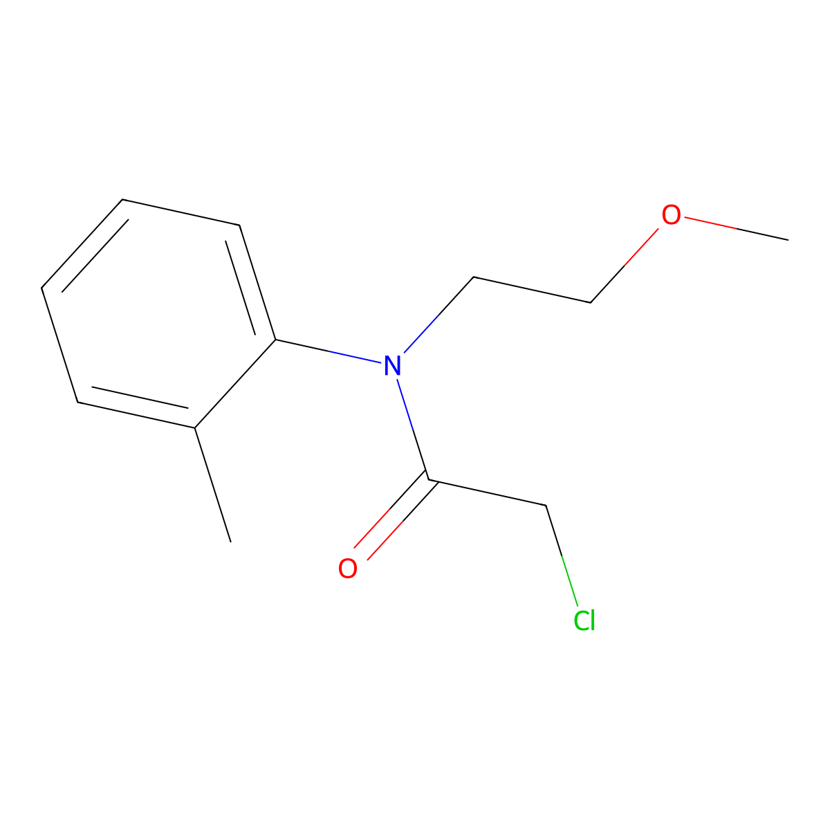 2-chloro-N-(2-methoxyethyl)-N-(2-methylphenyl)acetamide molecular structure, CAS 50563-41-2
