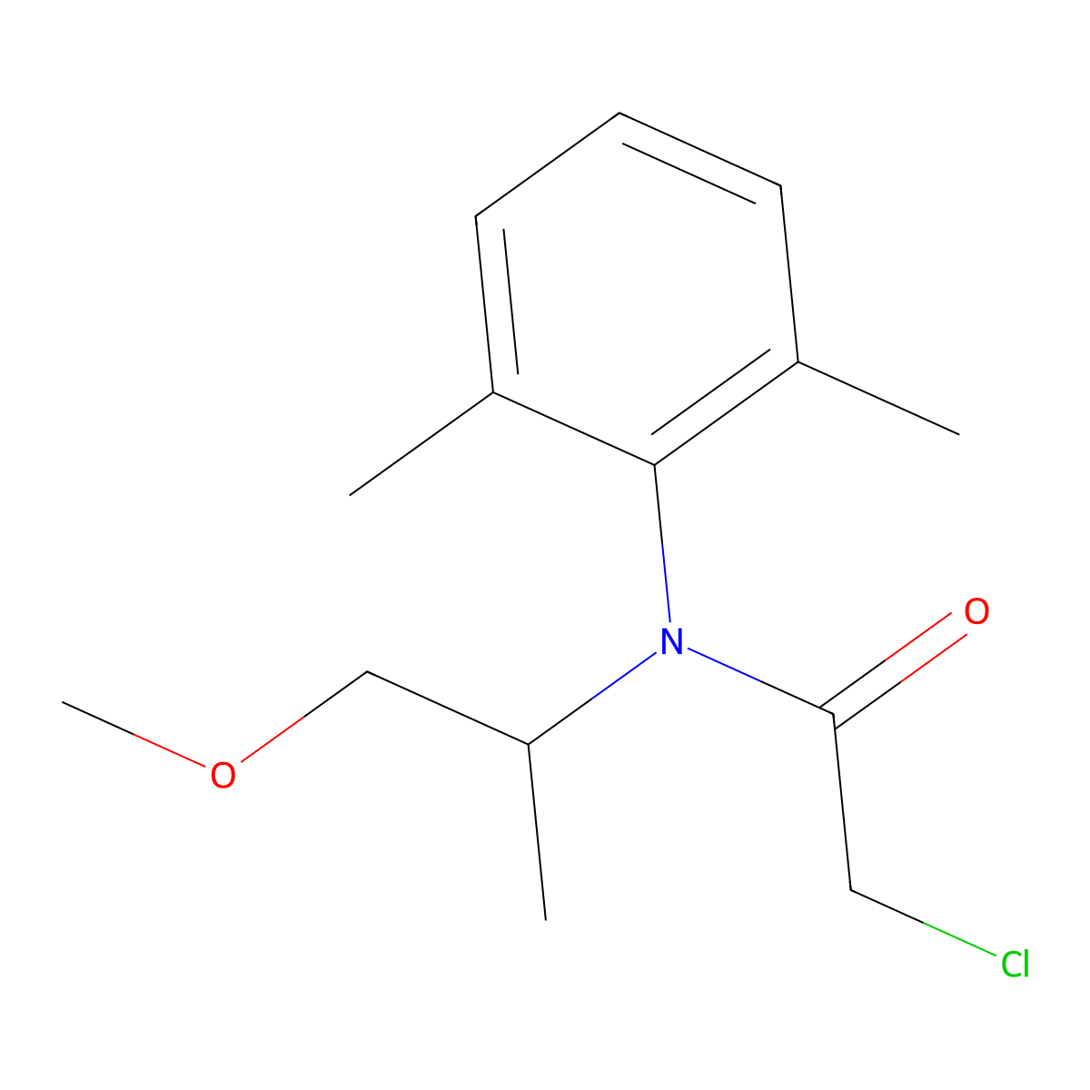 Acetamide, 2-chloro-N-(2,6-dimethylphenyl)-N-(2-methoxy-1-methylethyl)- molecular structure, CAS 50563-49-0