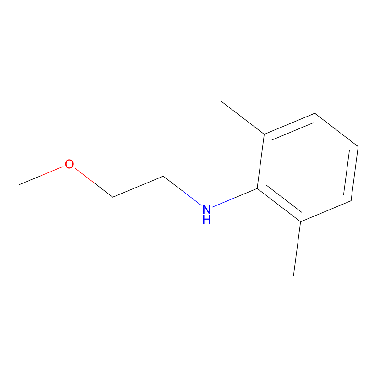 Benzenamine, N-(2-methoxyethyl)-2,6-dimethyl- molecular structure, CAS 50563-55-8
