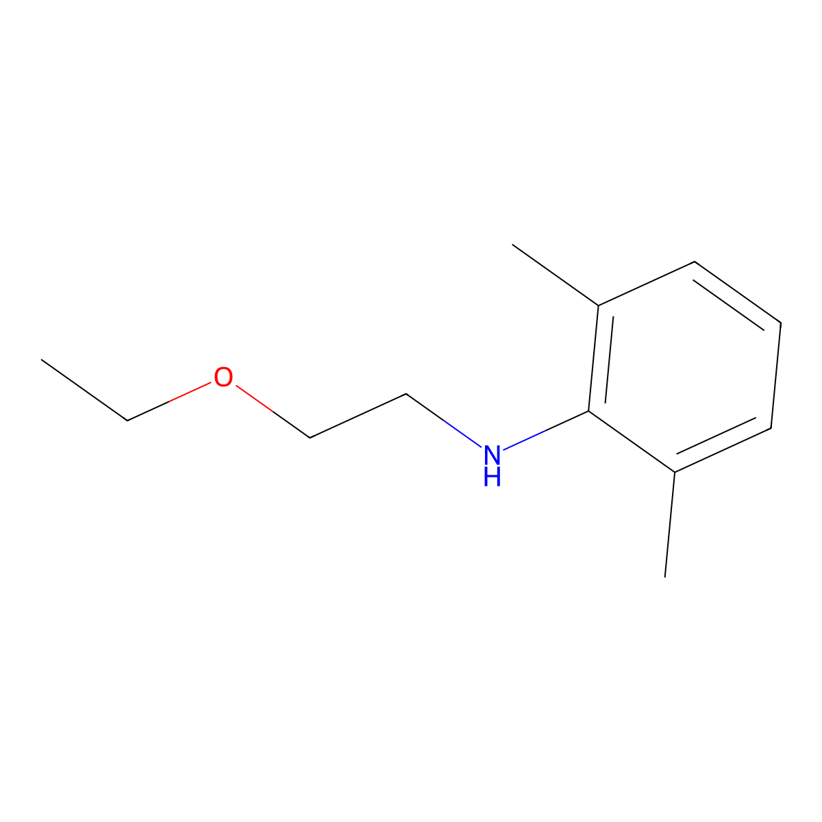 N-(2-ethoxyethyl)-2,6-dimethylaniline molecular structure, CAS 50563-56-9