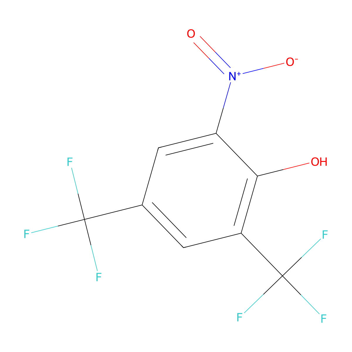 2-Nitro-4,6-bis(trifluoromethyl)phenol molecular structure, CAS 50563-73-0