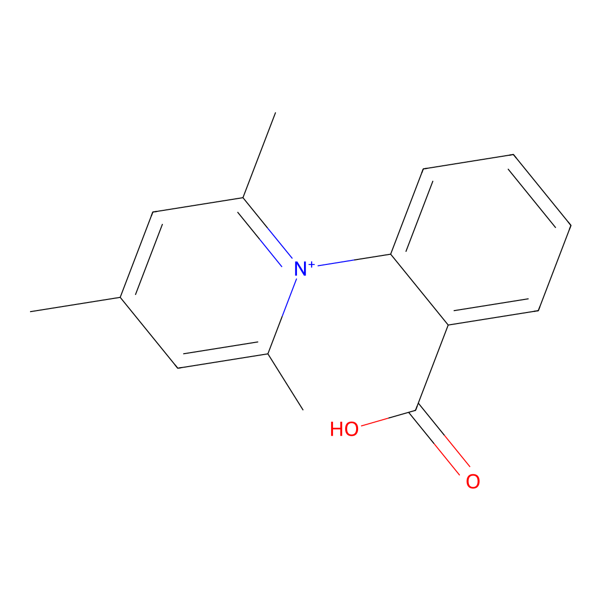 1-(2-Carboxyphenyl)-2,4,6-trimethylpyridinium molecular structure, CAS 50566-67-1