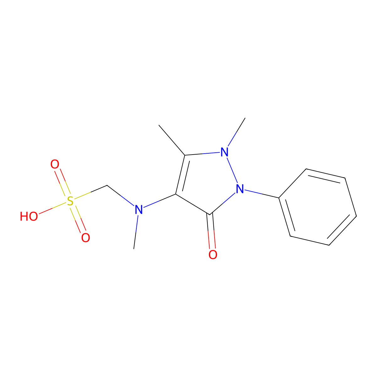 Metamizole molecular structure, CAS 50567-35-6