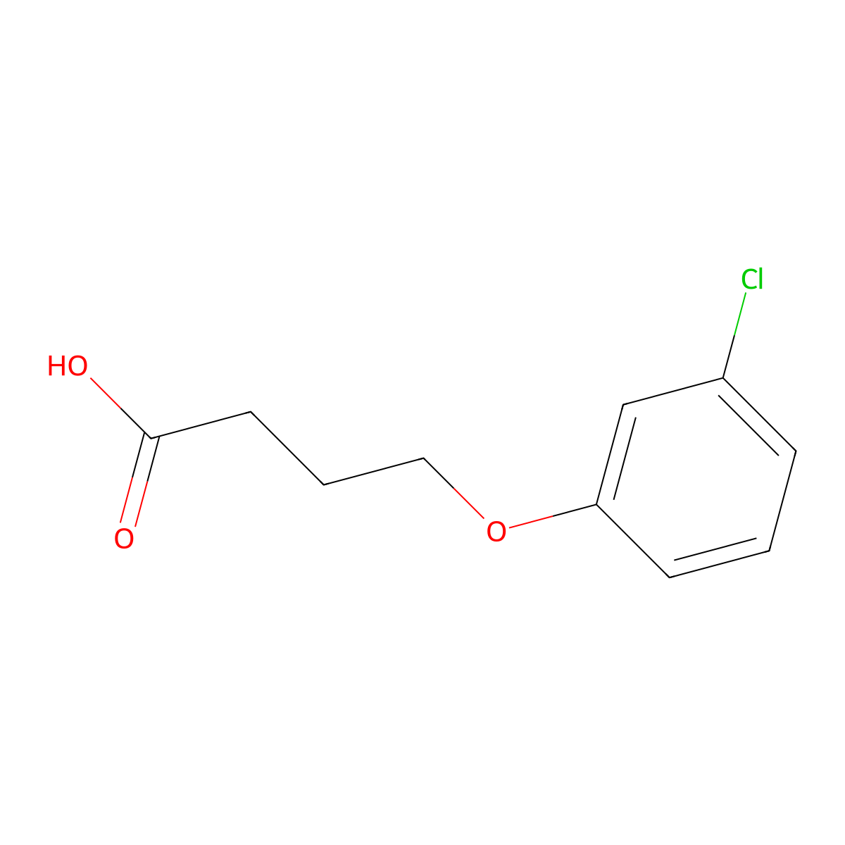 4-(3-Chlorophenoxy)butanoic acid molecular structure, CAS 5057-51-2