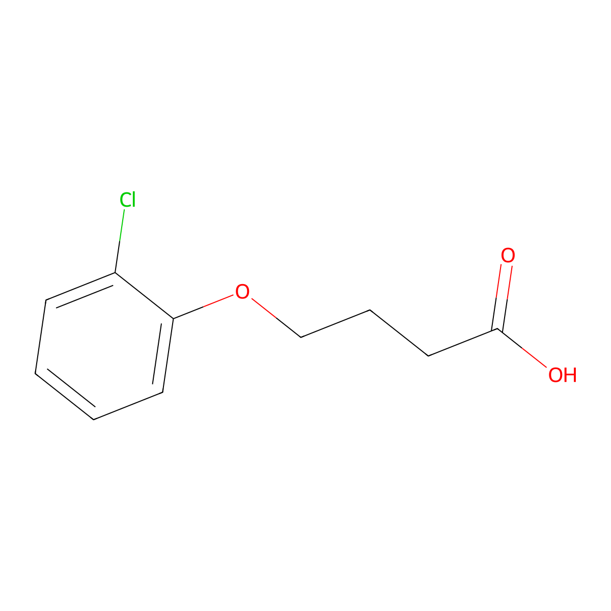 4-(2-Chlorophenoxy)butanoic acid molecular structure, CAS 5057-52-3