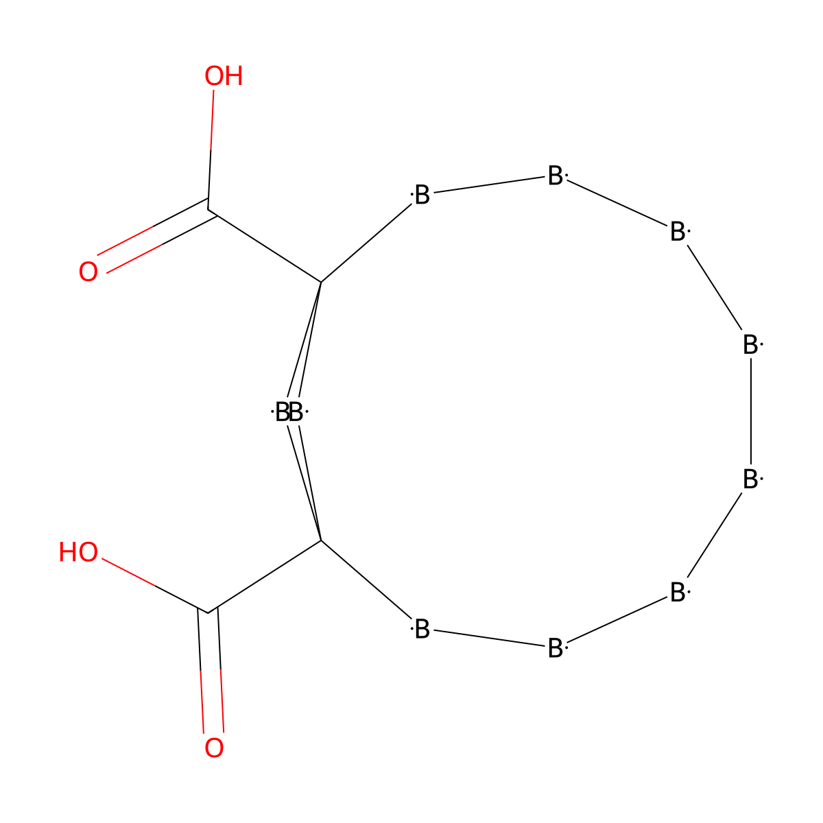 m-Carborane-1,7-dicarboxylic acid molecular structure, CAS 50571-15-8