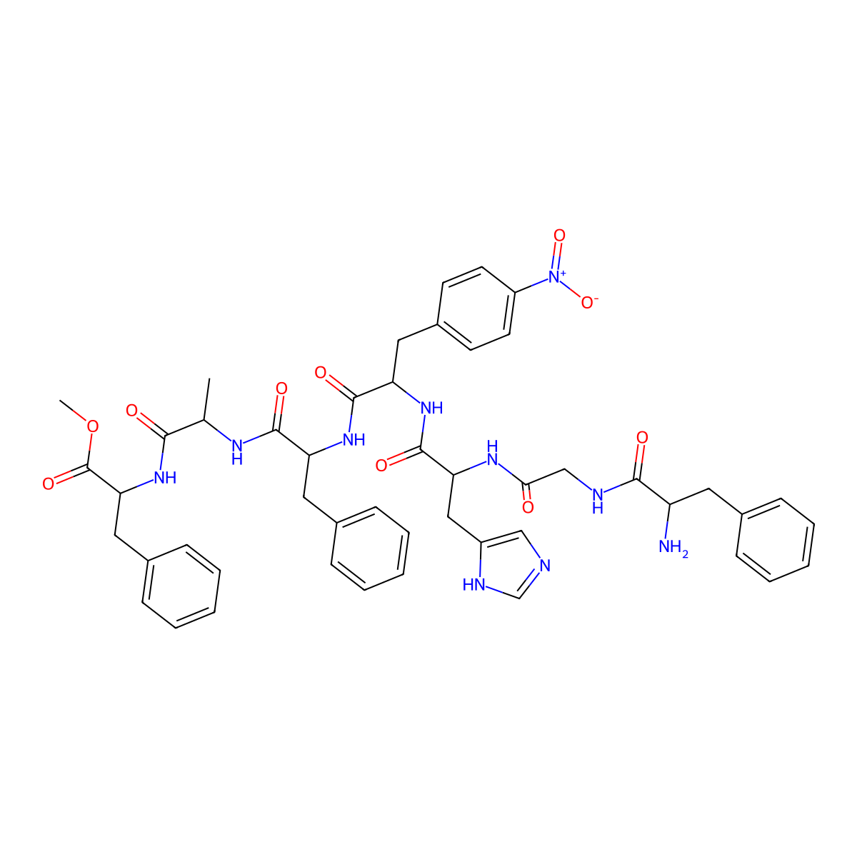 H-Phe-Gly-His-p-nitro-Phe-Phe-Ala-Phe-OMe molecular structure, CAS 50572-79-7