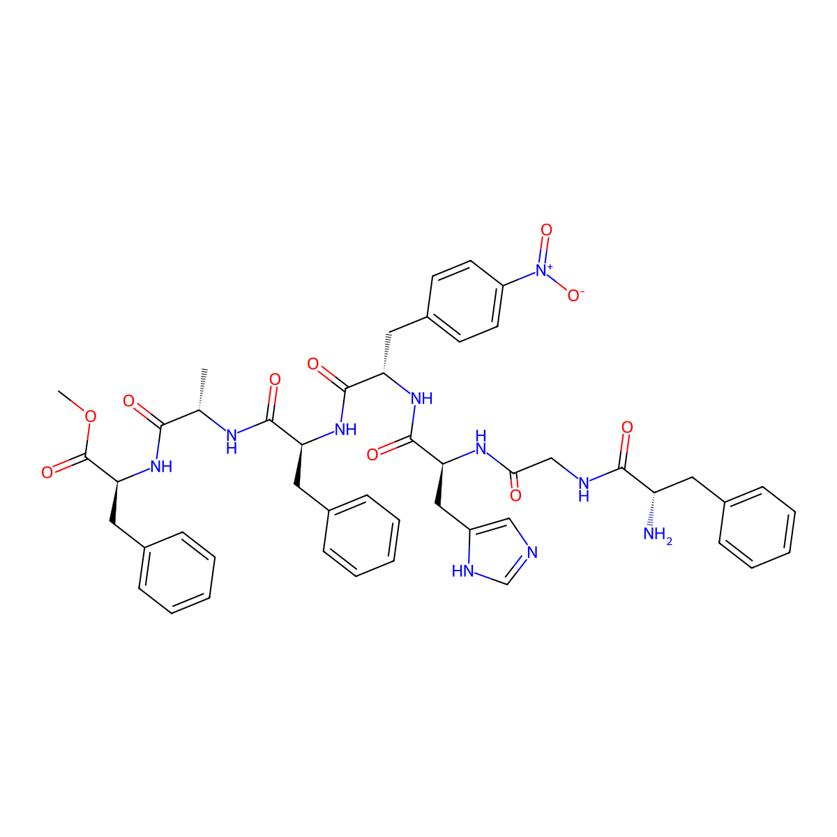 H-Phe-Gly-His-p-nitro-Phe-Phe-Ala-Phe-OMe molecular structure, CAS 50572-79-7