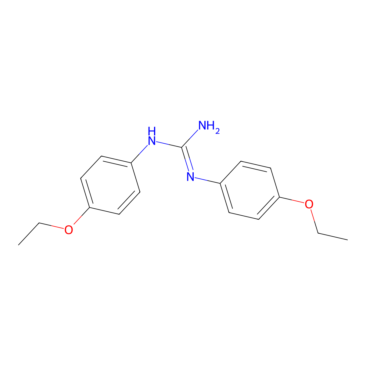 Guanidine, N,N'-bis(4-ethoxyphenyl)- molecular structure, CAS 50577-32-7