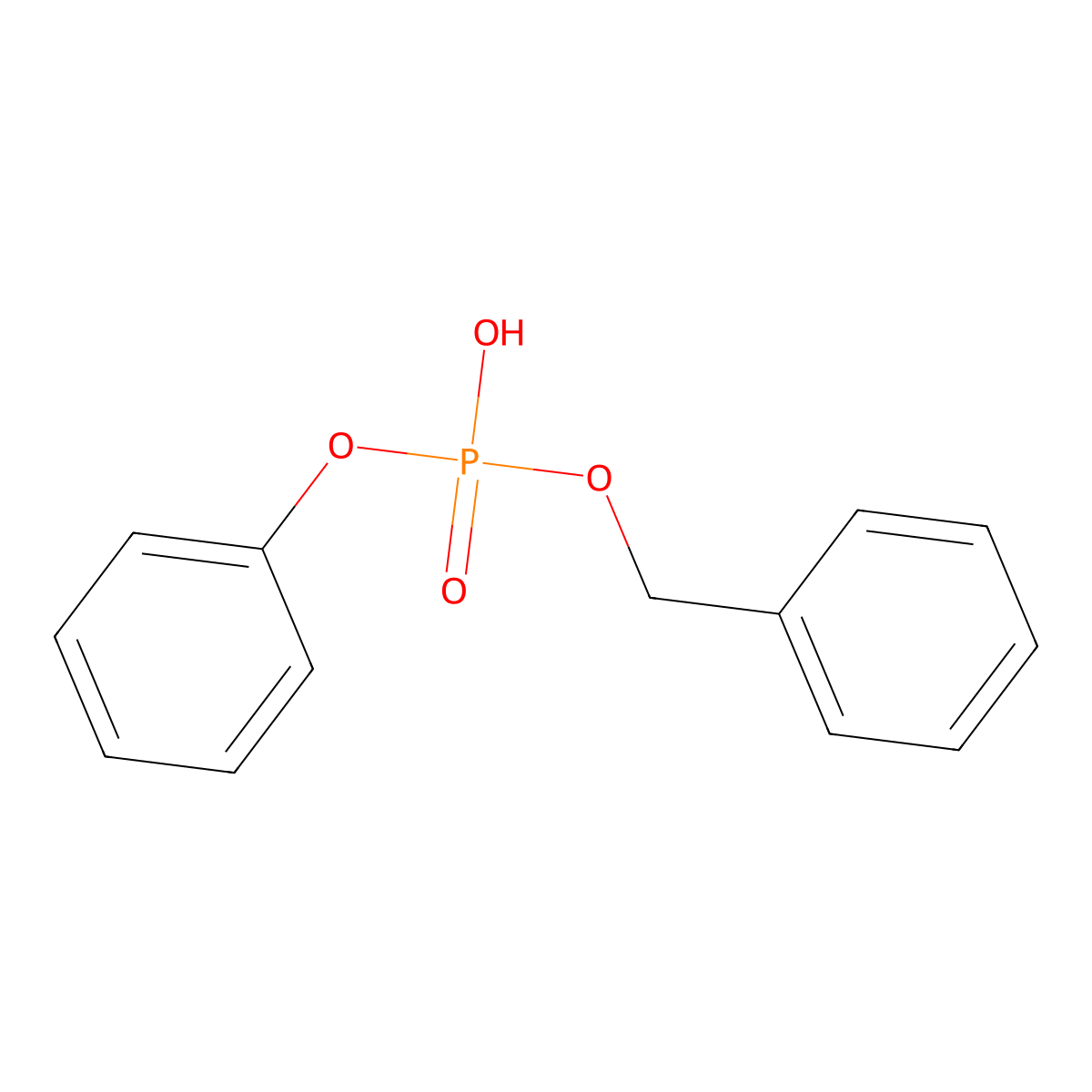 Benzyl phenyl hydrogen phosphate molecular structure, CAS 50579-30-1