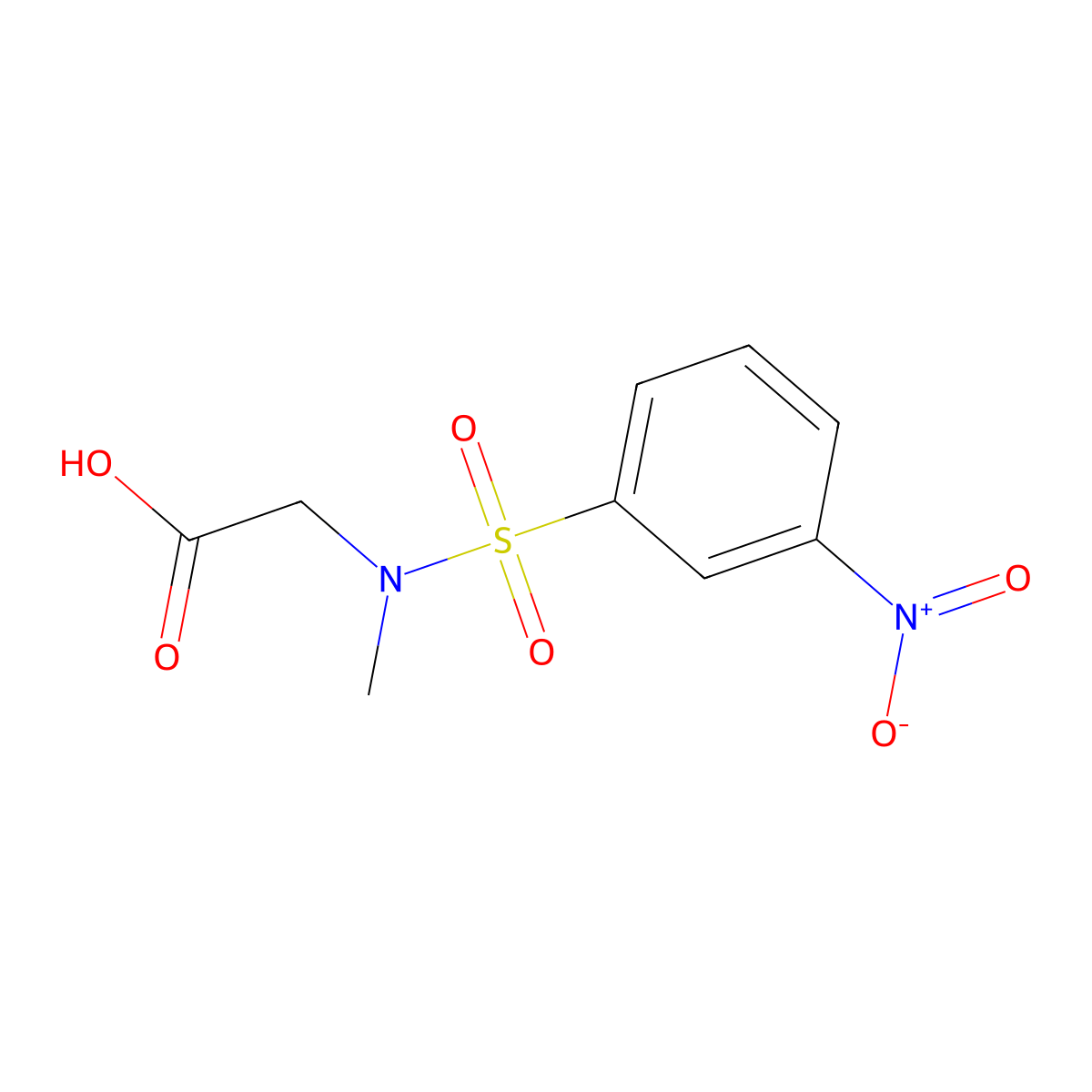2-(N-methyl3-nitrobenzenesulfonamido)acetic acid molecular structure, CAS 50579-93-6