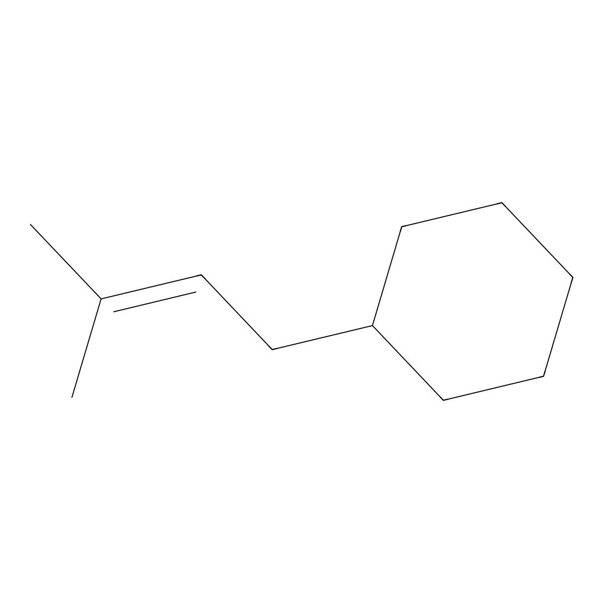3-Methylbut-2-enylcyclohexane molecular structure, CAS 50585-12-1