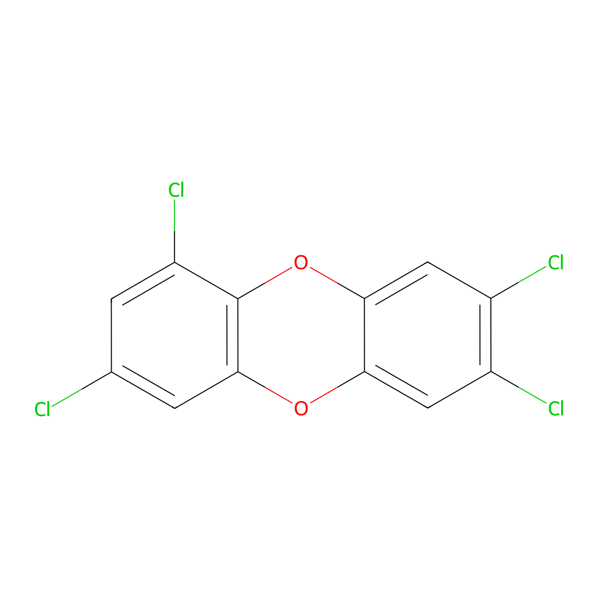 1,3,7,8-Tetrachlorodibenzo-P-dioxin molecular structure, CAS 50585-46-1
