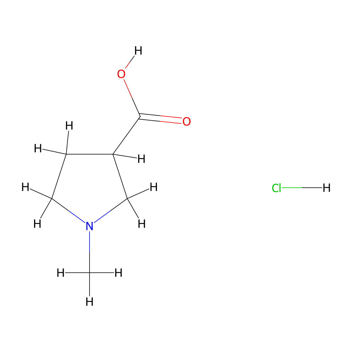 1-Methylpyrrolidine-3-carboxylic acid hydrochloride molecular structure, CAS 50585-87-0