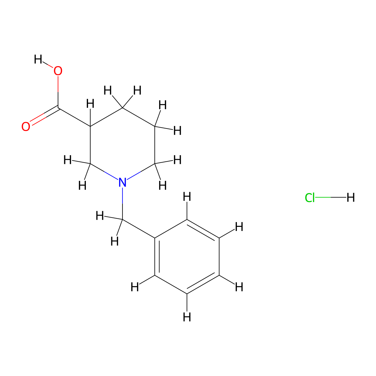 1-Benzylpiperidine-3-carboxylic acid hydrochloride molecular structure, CAS 50585-92-7