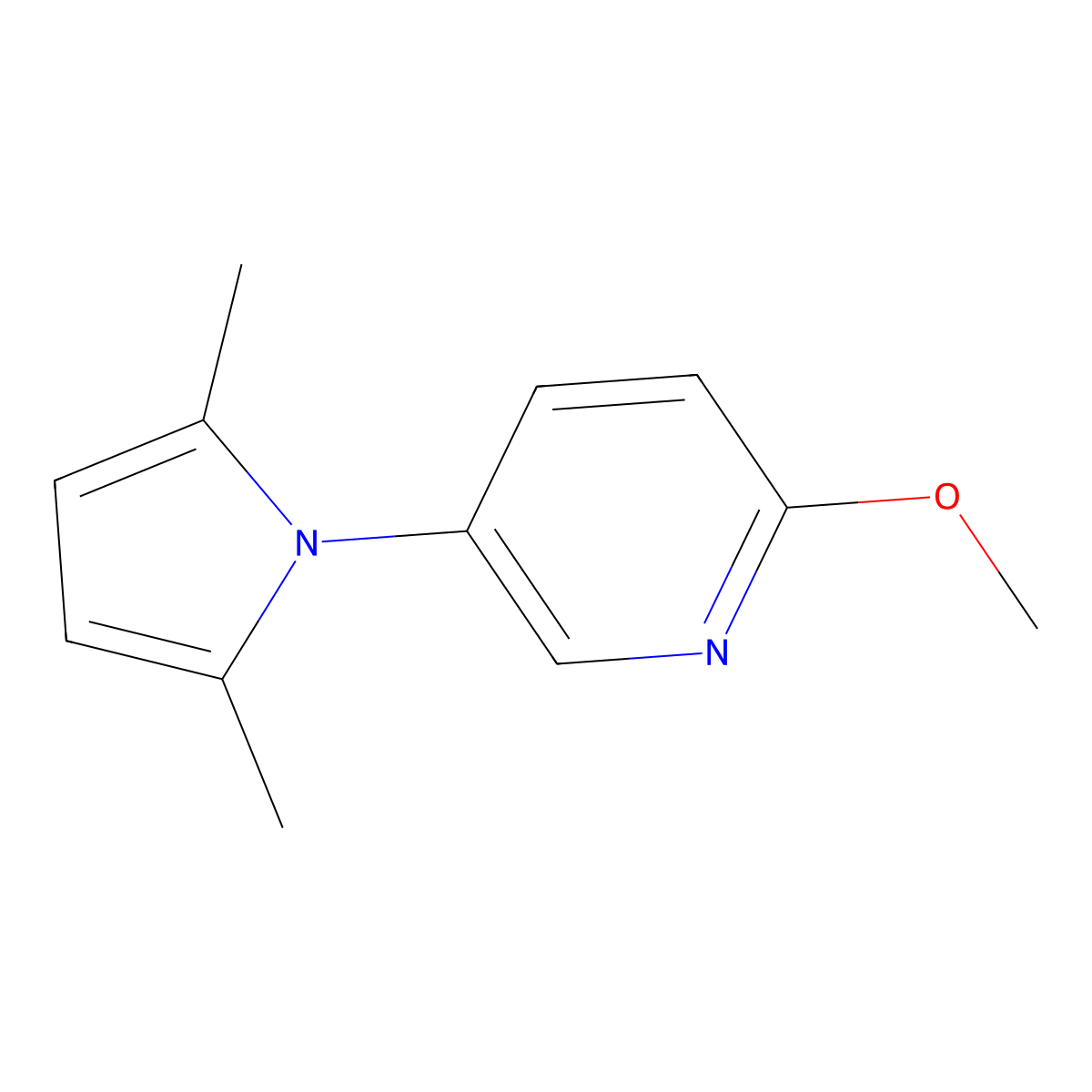 5-(2,5-dimethyl-1H-pyrrol-1-yl)-2-methoxypyridine molecular structure, CAS 5059-34-7