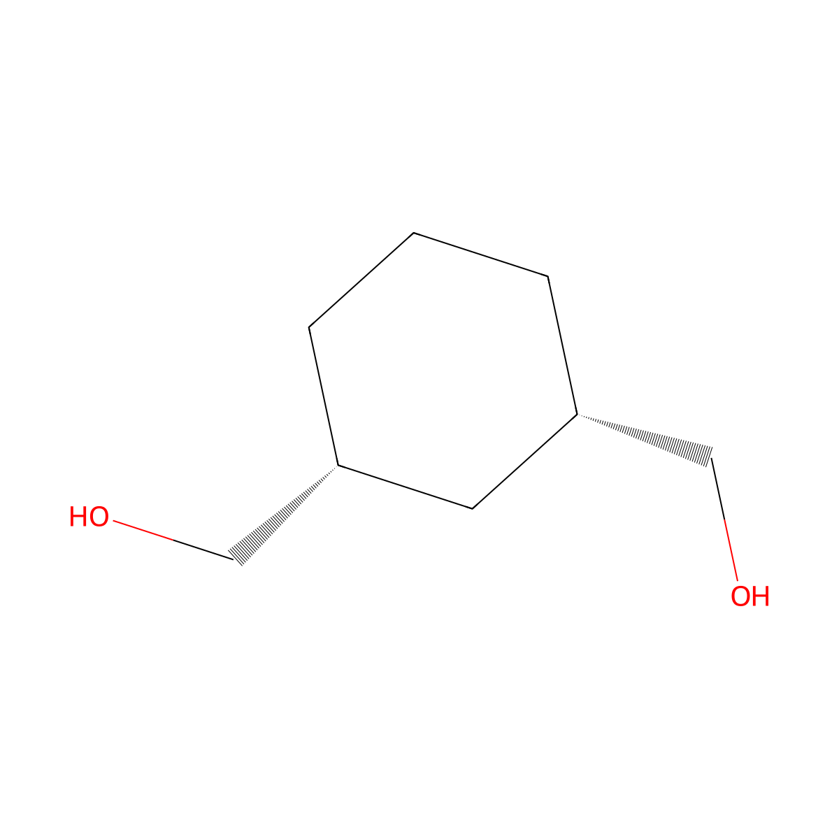 1,3-Cyclohexanedimethanol, cis- molecular structure, CAS 5059-76-7