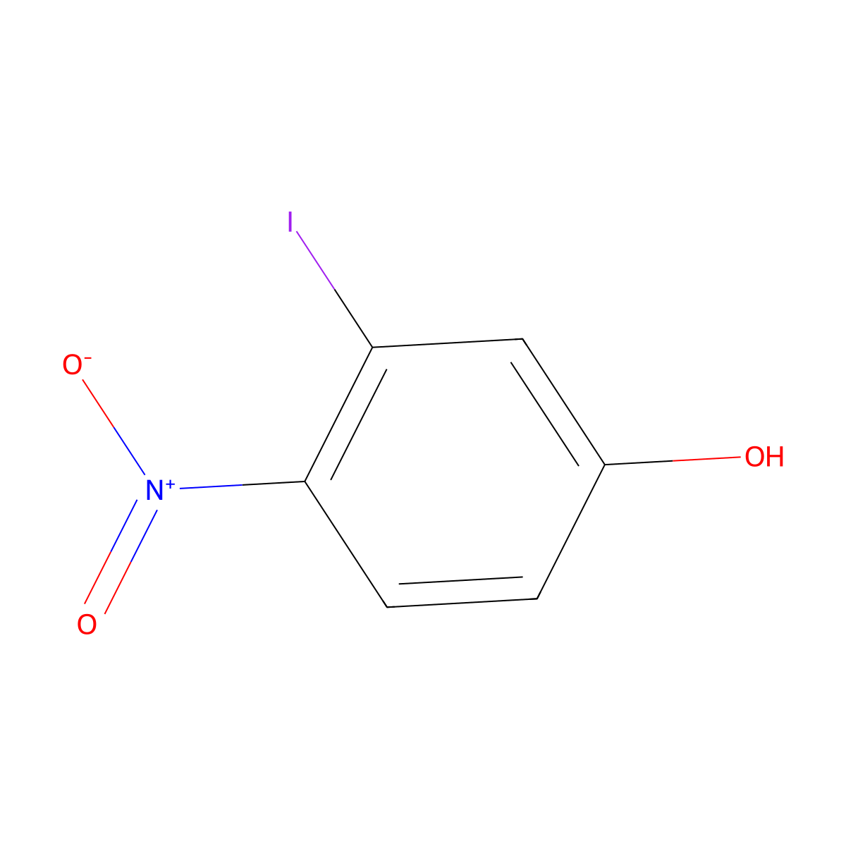 3-Iodo-4-nitrophenol molecular structure, CAS 50590-07-3