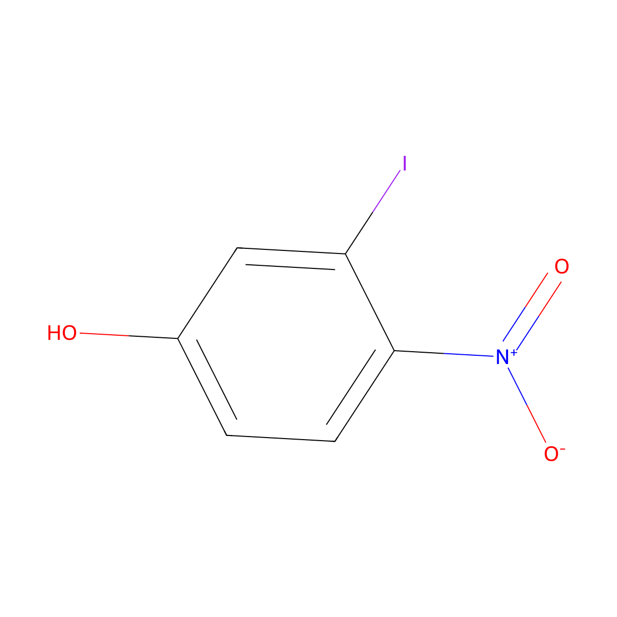 3-Iodo-4-nitrophenol molecular structure, CAS 50590-07-3