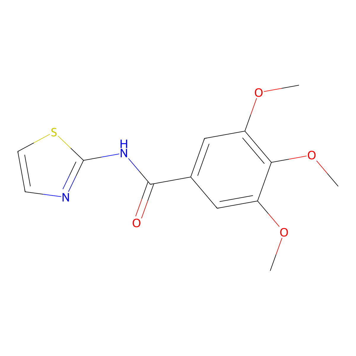 3,4,5-Trimethoxy-N-(1,3-thiazol-2-YL)benzamide molecular structure, CAS 50591-71-4