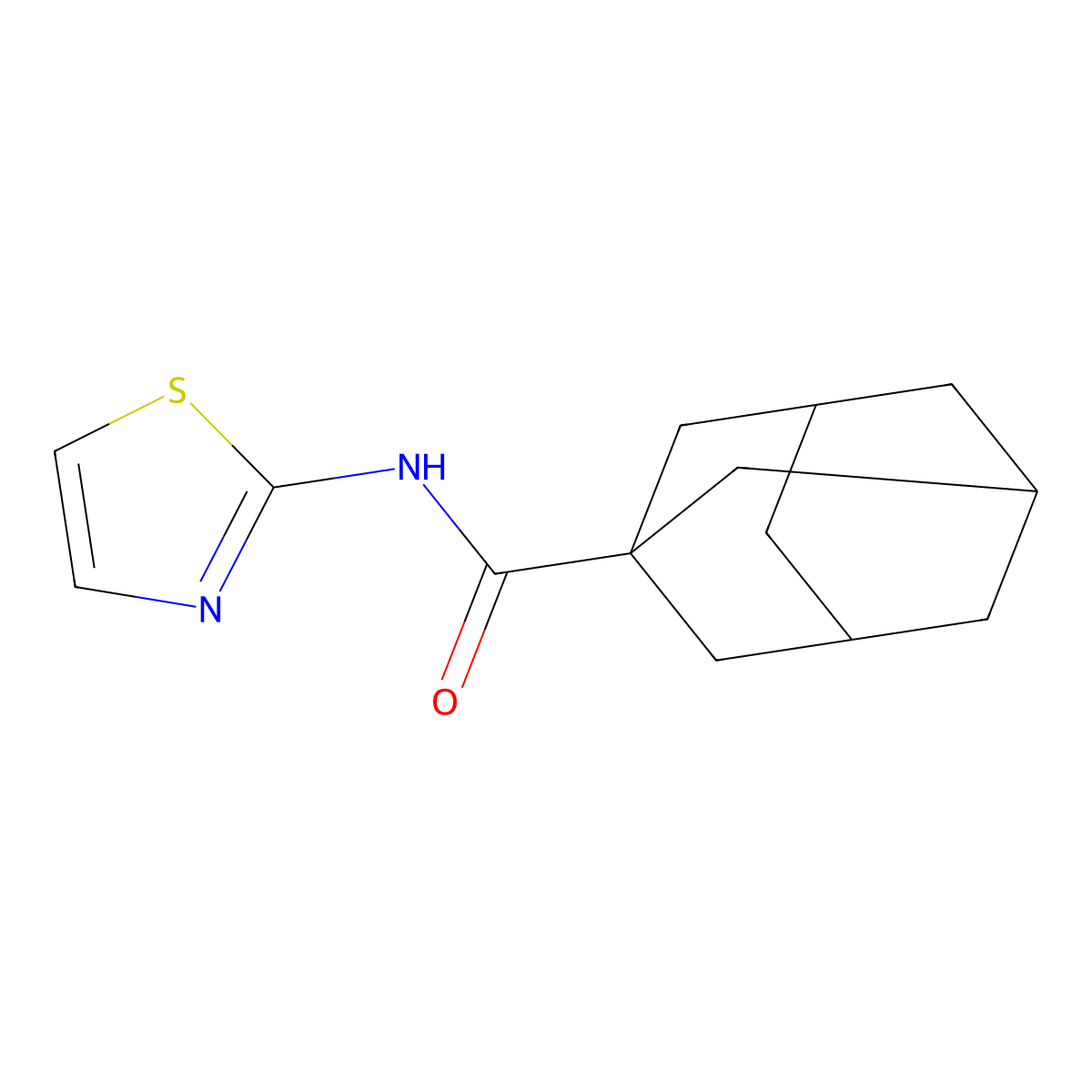 N-(1,3-thiazol-2-yl)adamantane-1-carboxamide molecular structure, CAS 50591-73-6