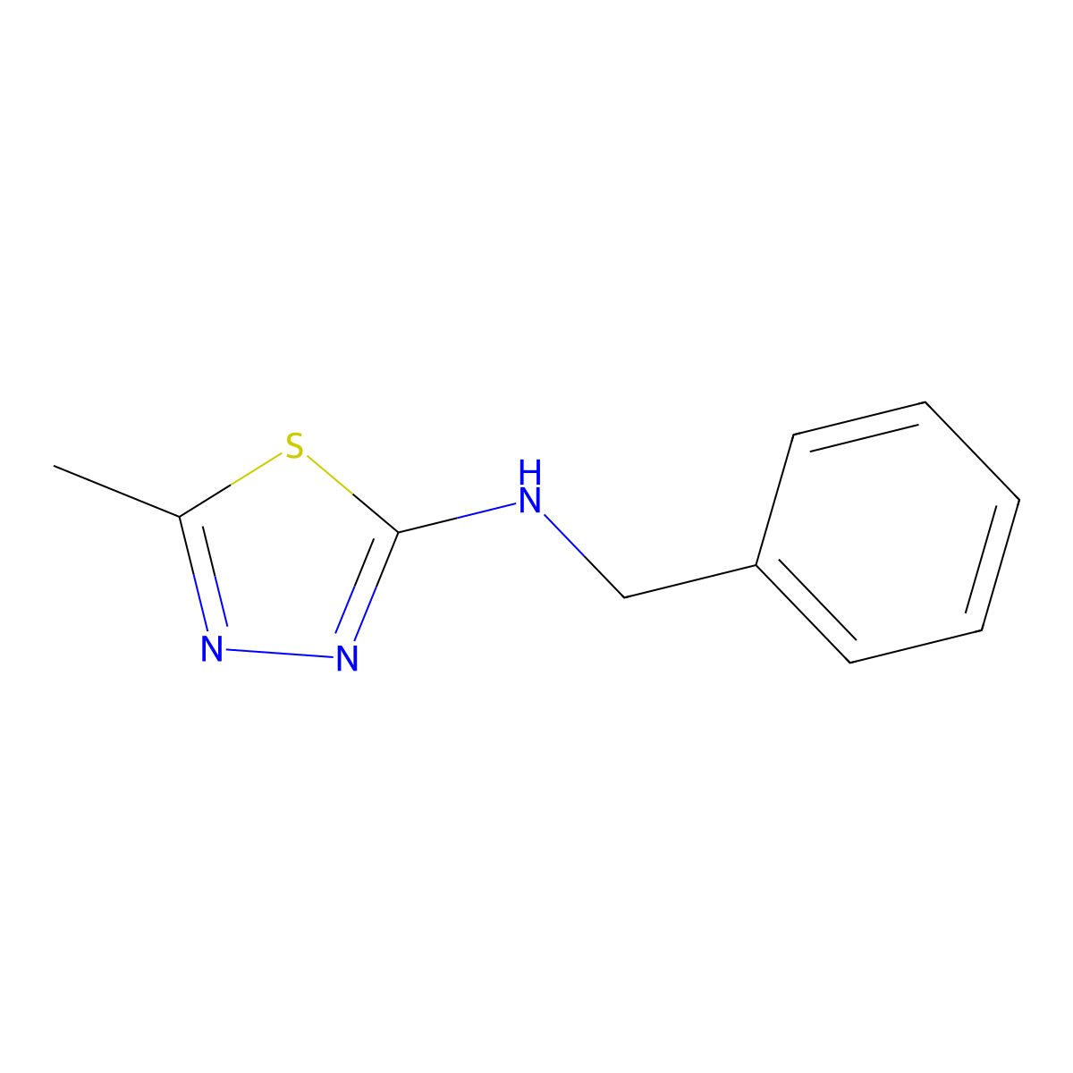 N-benzyl-5-methyl-1,3,4-thiadiazol-2-amine molecular structure, CAS 50591-78-1