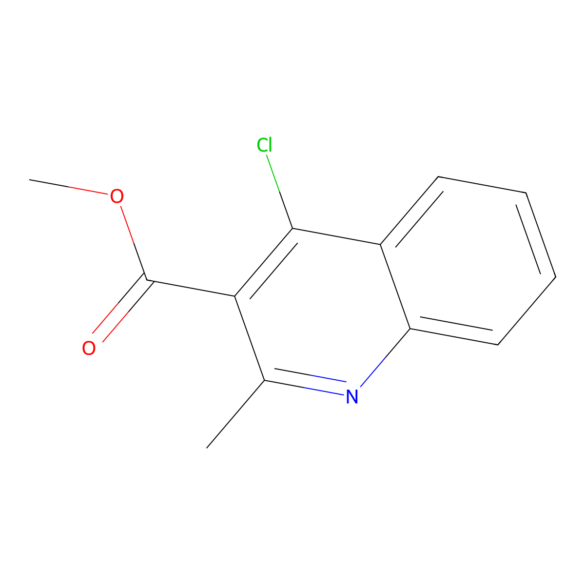 Methyl 4-chloro-2-methylquinoline-3-carboxylate molecular structure, CAS 50593-08-3