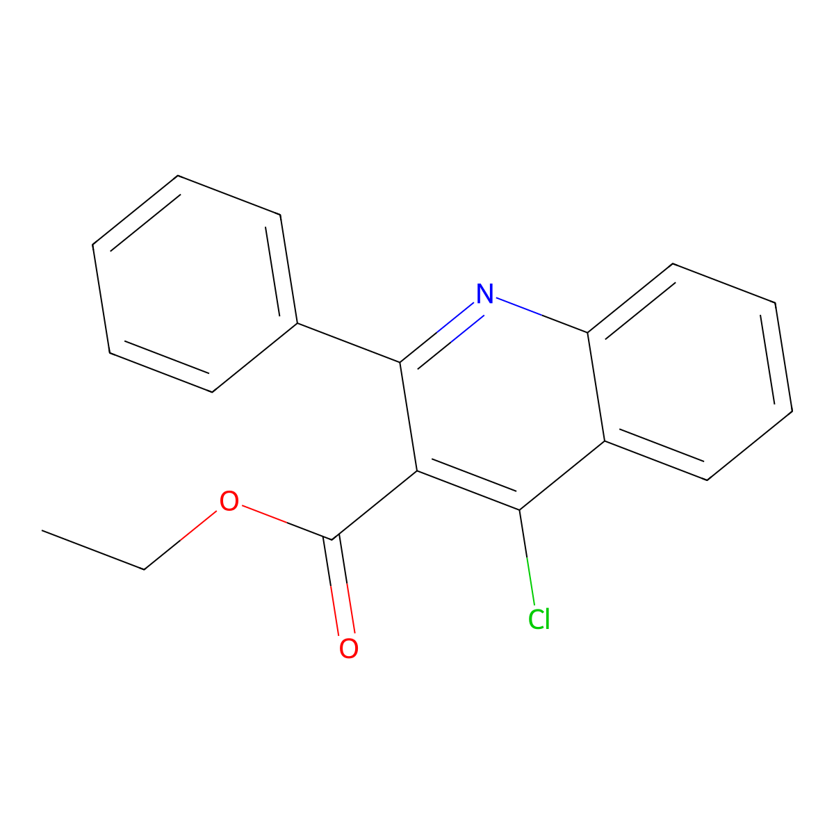 Ethyl 4-chloro-2-phenylquinoline-3-carboxylate molecular structure, CAS 50593-13-0