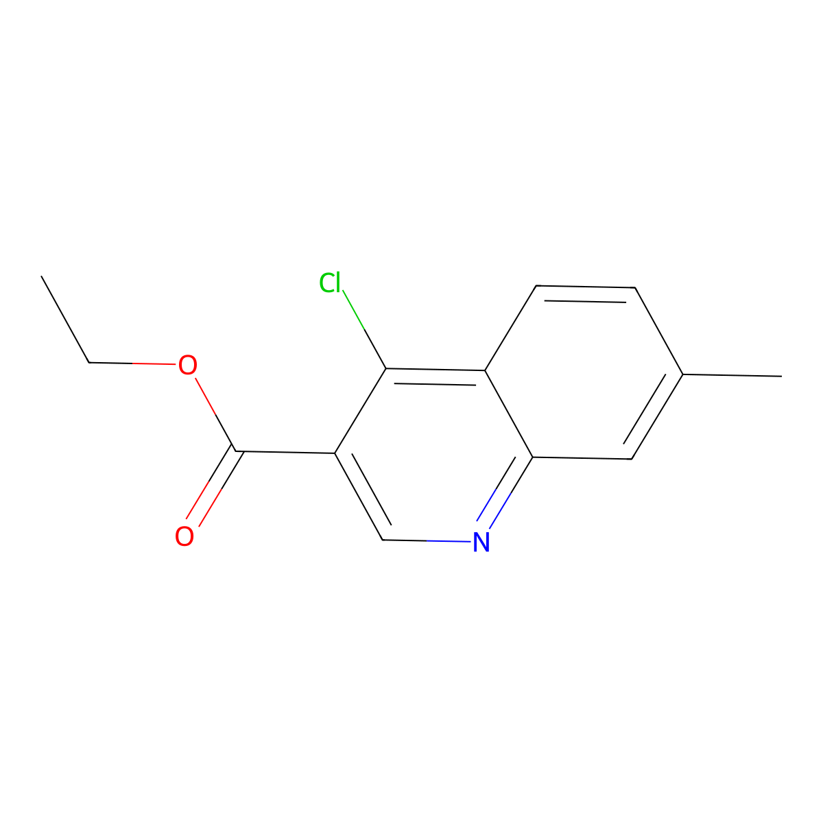 Ethyl 4-chloro-7-methylquinoline-3-carboxylate molecular structure, CAS 50593-19-6