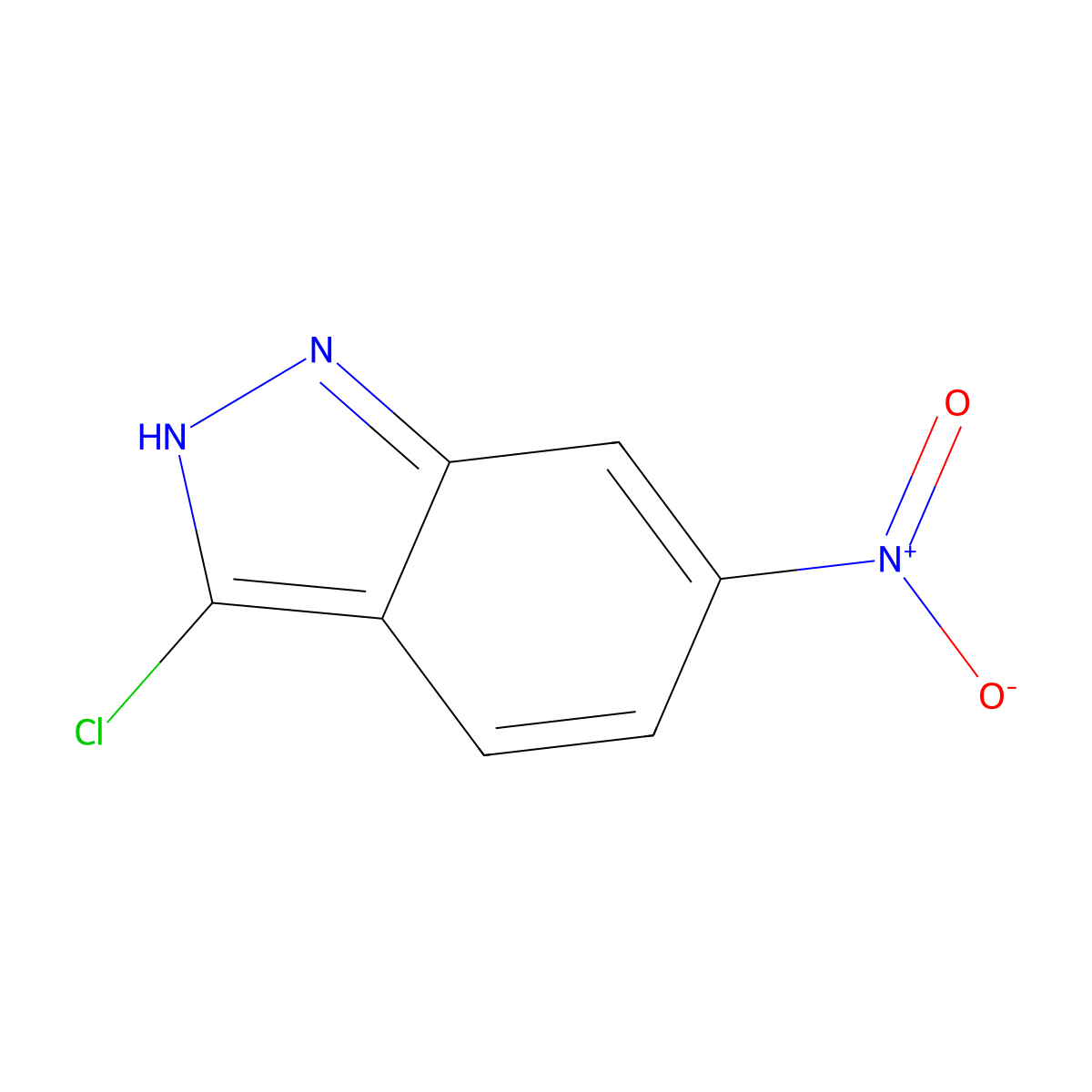 1H-Indazole, 3-chloro-6-nitro- molecular structure, CAS 50593-68-5