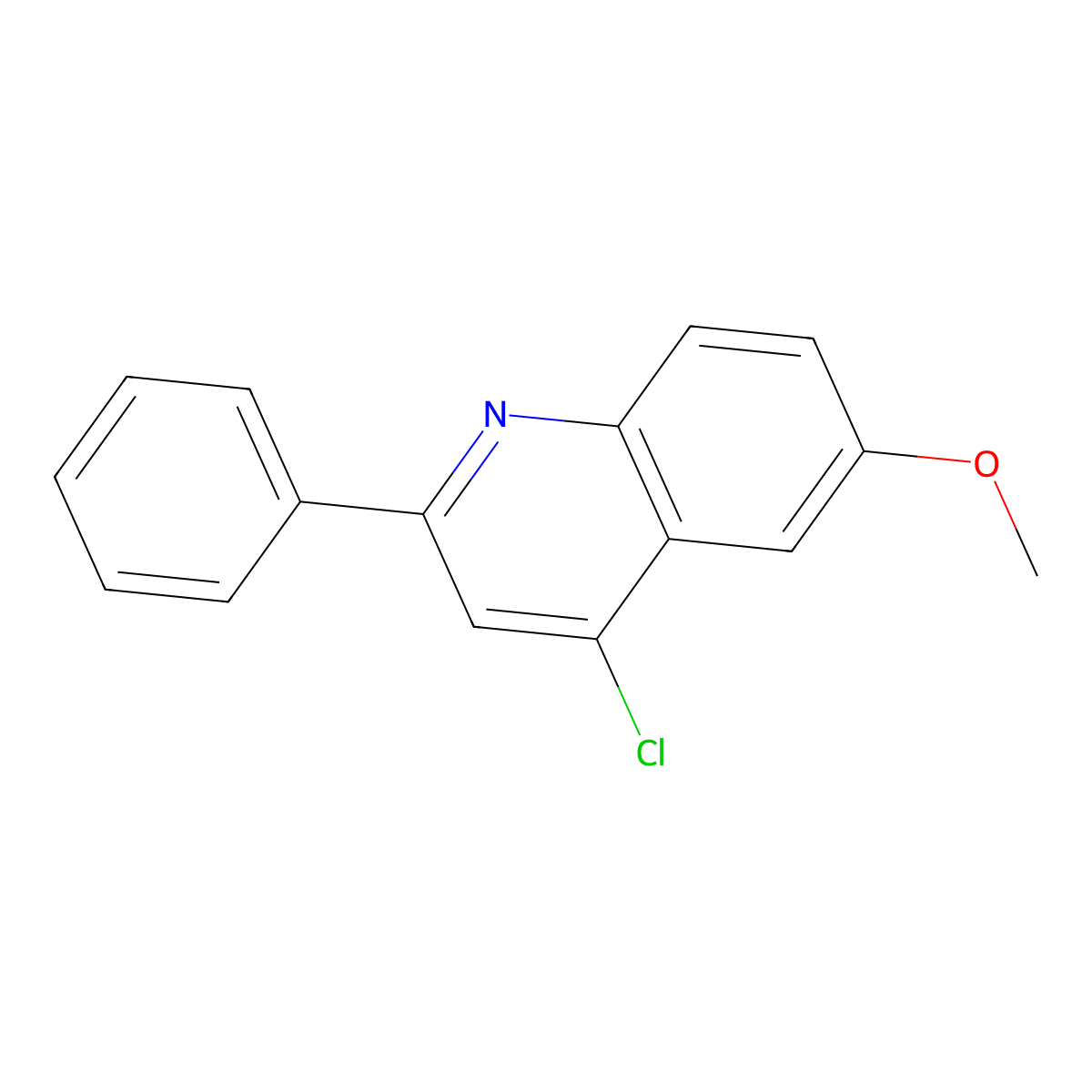 4-Chloro-6-methoxy-2-phenylquinoline molecular structure, CAS 50593-72-1