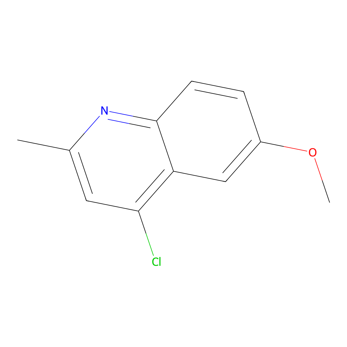 4-Chloro-6-methoxy-2-methylquinoline molecular structure, CAS 50593-73-2