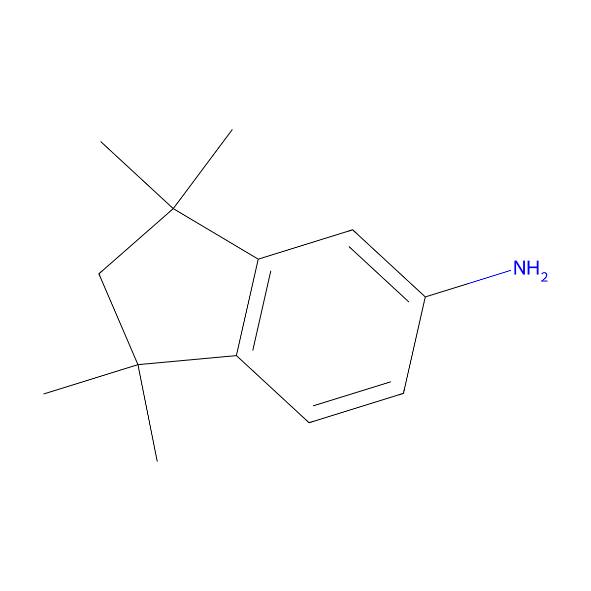 1,1,3,3-tetramethyl-2,3-dihydro-1H-inden-5-amine molecular structure, CAS 50593-97-0