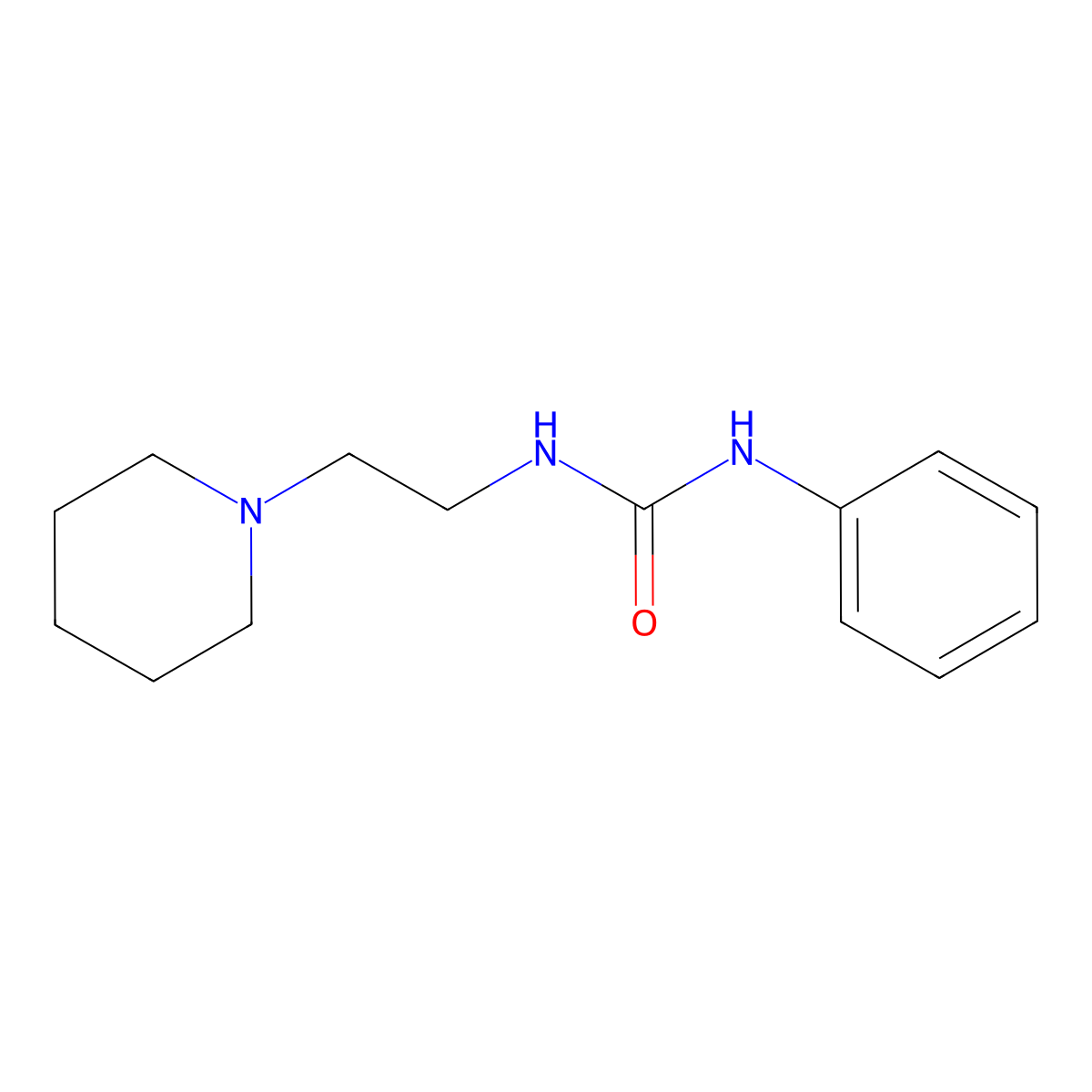 1-Phenyl-3-[2-(piperidin-1-yl)ethyl]urea molecular structure, CAS 50594-18-8