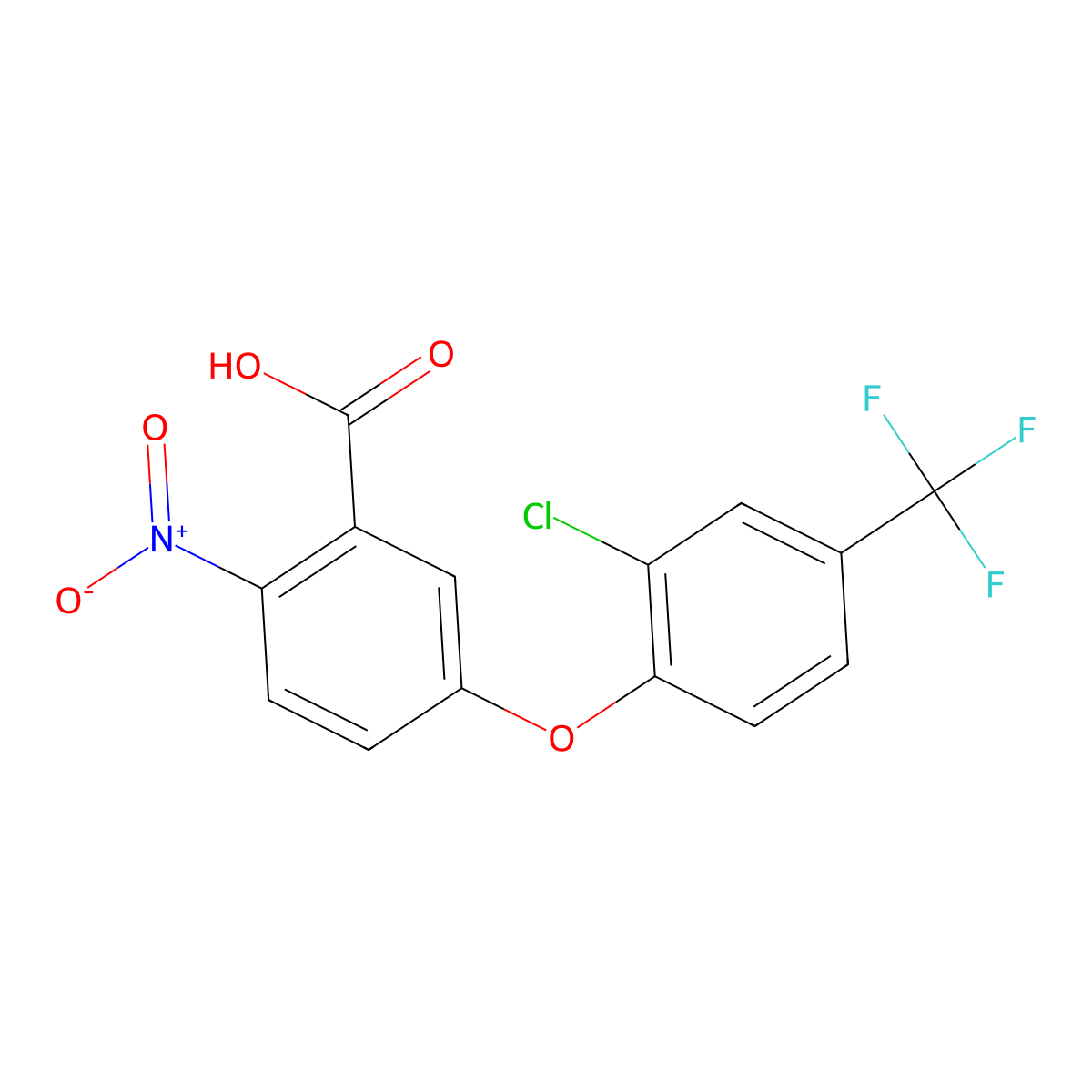 Acifluorfen molecular structure, CAS 50594-66-6